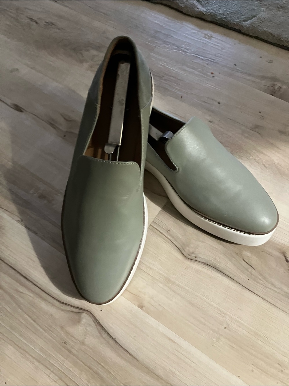 Nordstrom Olive Green Leather Slip-On Loafers 8M